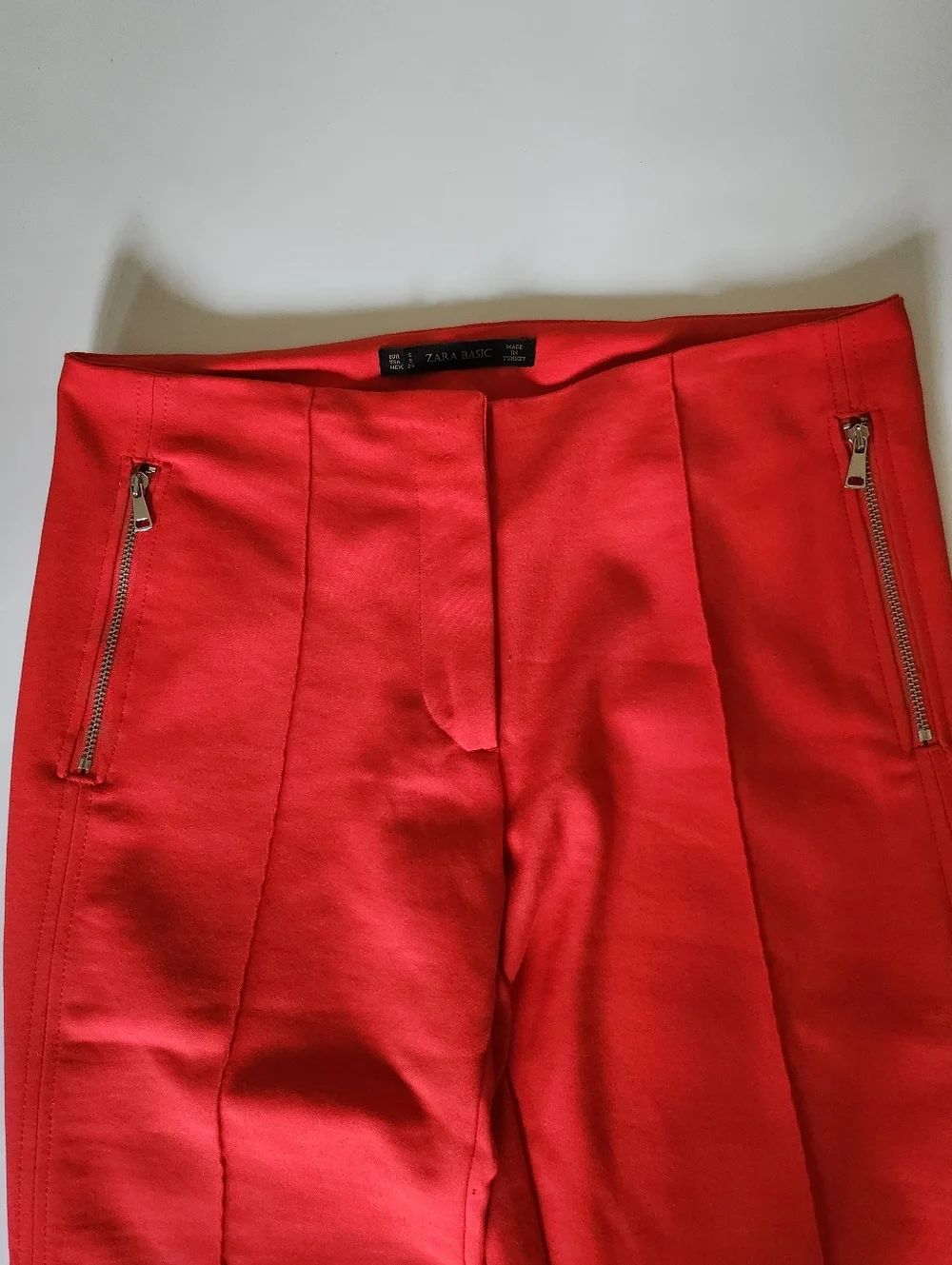Zara Basic Red Tailored Pants - Picture 2 of 10